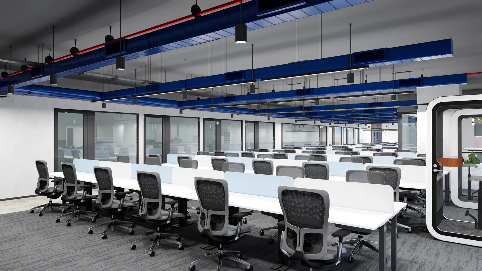 Infoservices Digitech India — Hyderabad corporate office interior by Pencil Sketch Design Studio — view 1