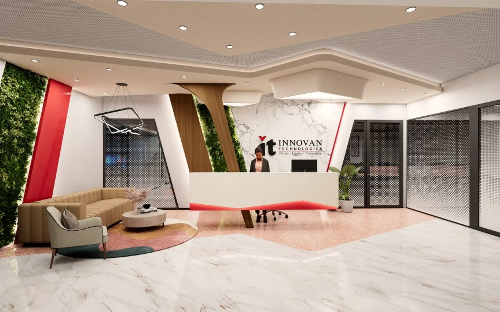 Innovan Technologies — 12,000 sq.ft corporate office interior, Hyderabad, by Pencil Sketch Design Studio