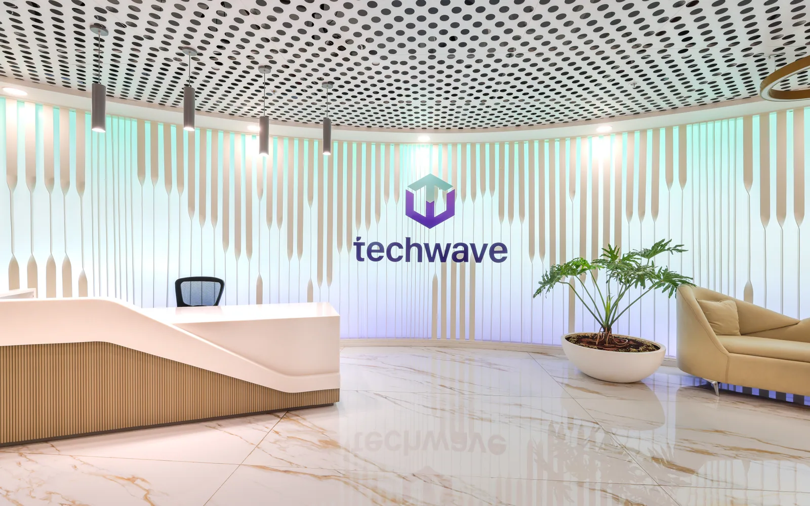 Techwave — 72,000 sq.ft corporate office interior, Hyderabad, by Pencil Sketch Design Studio